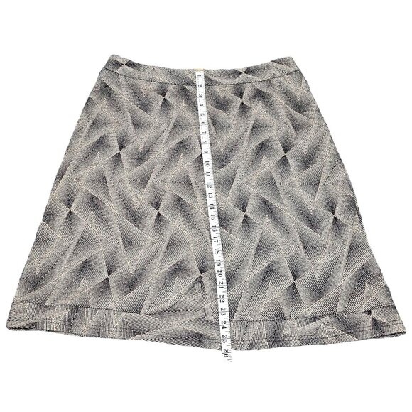 Epik Womens XL Geometric Patterned A-Line Skirt Black & White Textured Fabric Mi - Picture 6 of 9